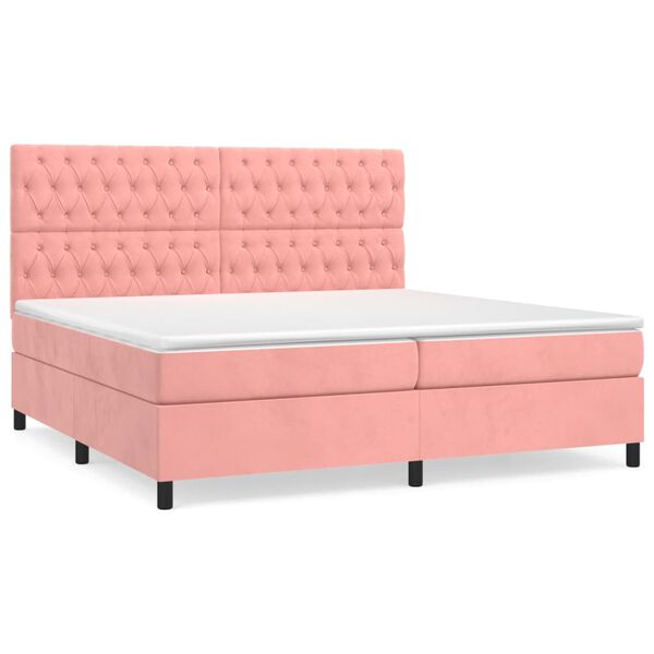 vidaXL &Kappa;&rho;&epsilon;&beta;ά&tau;&iota; Boxspring &mu;&epsilon; &Sigma;&tau;&rho;ώ&mu;&alpha; &Rho;&omicron;&zeta; 200x200 &epsilon;&kappa;. &Beta;&epsilon;&lambda;&omicron;ύ&delta;&iota;&nu;&omicron;