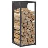 vidaXL Ράφι για καυσόξυλα Μαύρο 25x25x60 cm Ατσάλι ψυχρής έλασης