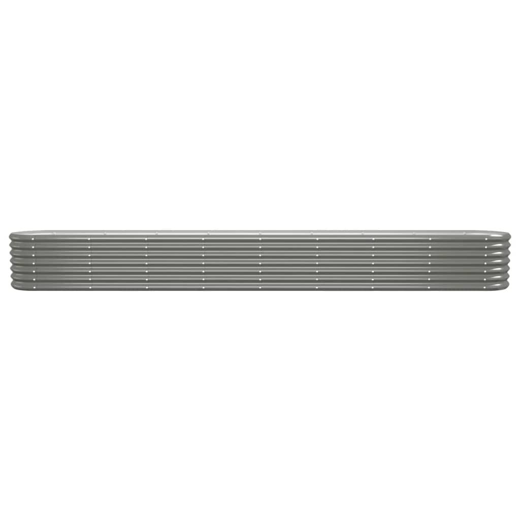 vidaXL Ζαρντινιέρα Γκρι 332x40x36 εκ. Ατσάλι με Ηλεκτρ. Βαφή Πούδρας