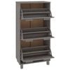 vidaXL Παπουτσοθήκη HAMAR Αν. Γκρι 59,5x35x117 εκ. Μασίφ Ξύλο Πεύκου