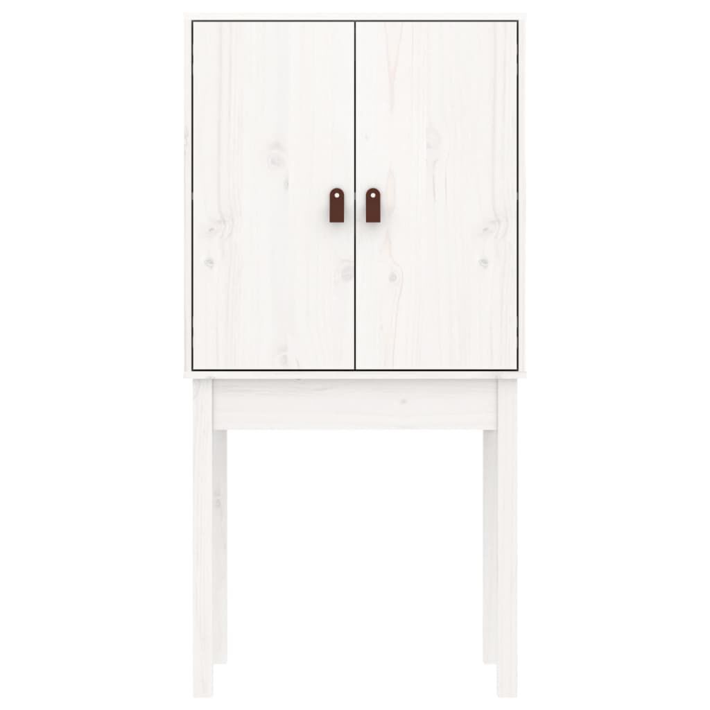 vidaXL Ντουλάπι Ψηλό Λευκό 60 x 40 x 120 εκ. από Μασίφ Ξύλο Πεύκου