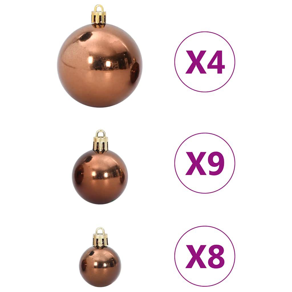 vidaXL Χριστουγεννιάτικες μπιχλιμπίδες 98 τεμάχια Καφέ Ø3/4/6 cm