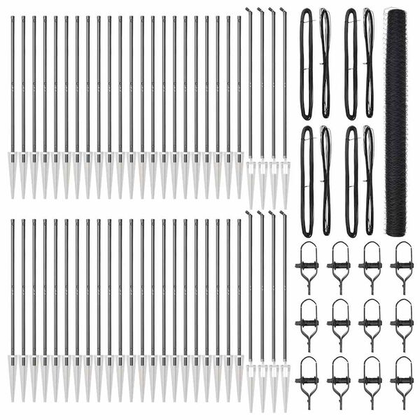 vidaXL Φράχτης με Στήλες. Γκρι 1.6 x 100 m Ατσάλι με επικάλυψη PVC