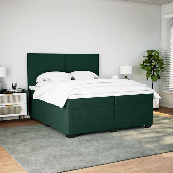 vidaXL &Kappa;&rho;&epsilon;&beta;ά&tau;&iota; Boxspring &mu;&epsilon; &Sigma;&tau;&rho;ώ&mu;&alpha; &Sigma;&kappa;&omicron;ύ&rho;&omicron; &Pi;&rho;ά&sigma;&iota;&nu;&omicron; 200x200&epsilon;&kappa;. &Beta;&epsilon;&lambda;&omicron;ύ&delta;&iota;&nu;&omicron;