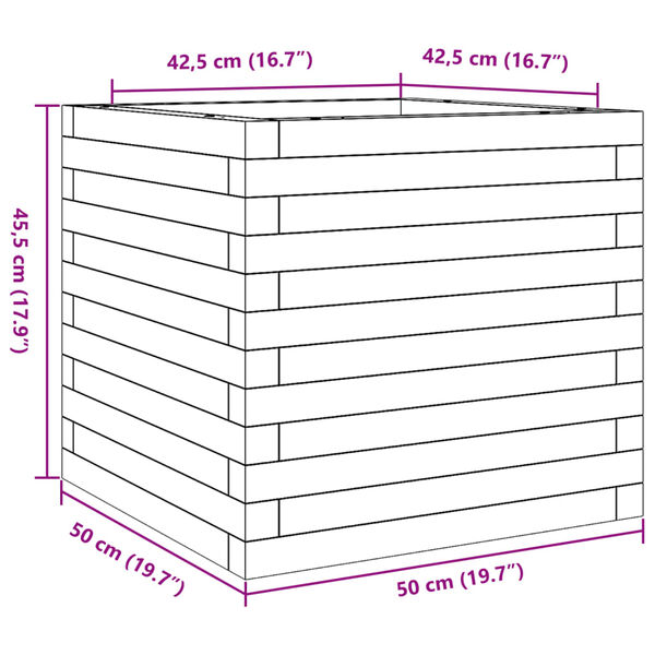 vidaXL Ζαρντινιέρα Κήπου 50x50x45,5 εκ. από Εμποτισμένο Ξύλο Πεύκου
