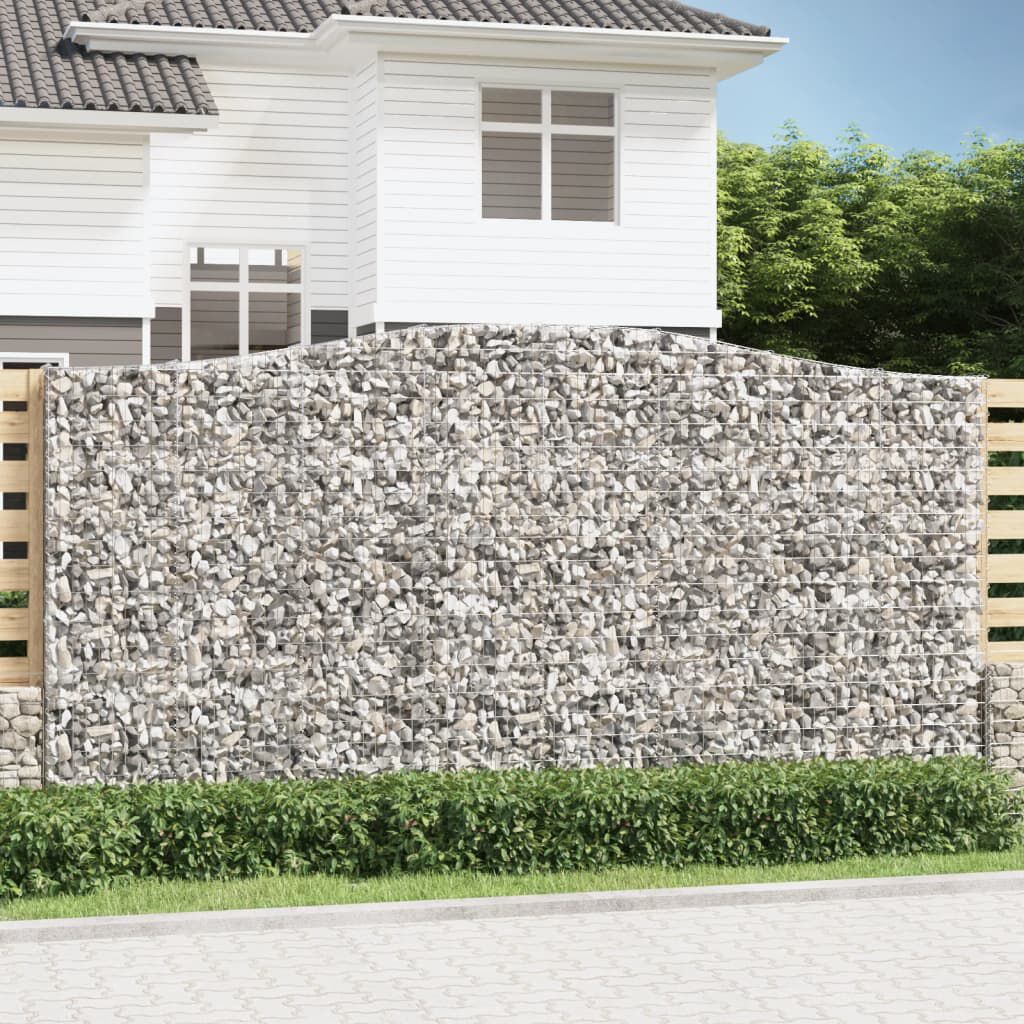 vidaXL Συρματοκιβώτια Τοξωτά 4 τεμ. 400x30x200/220 εκ. Γαλβαν. Ατσάλι