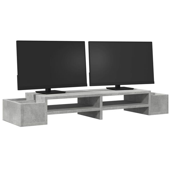 vidaXL Βάση Οθόνης με Αποθ. Γκρι Σκυρ. 100x27x15 εκ. Επεξεργ. Ξύλο