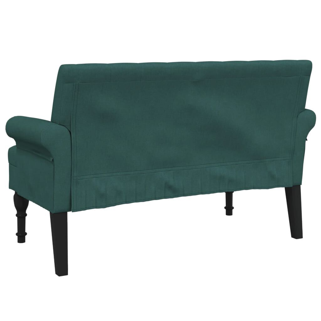vidaXL Παγκάκι με Πλάτη Σκούρο Πράσινο 120 x 62 x 75,5 εκ. Υφασμάτινο