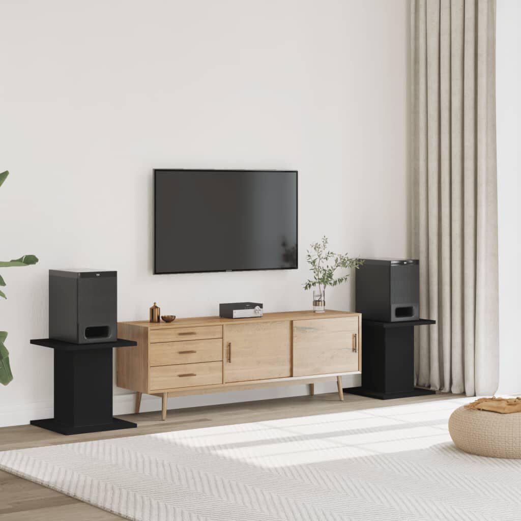 vidaXL Βάσεις Ηχείων 2 Τεμ. Μαύρες 30x30x40 εκ. Επεξ. Ξύλο
