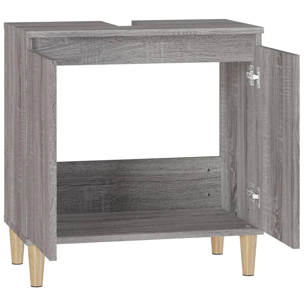vidaXL Ντουλάπι Νιπτήρα Grey Sonoma 58 x 33 x 60 εκ. Επεξεργ. Ξύλο