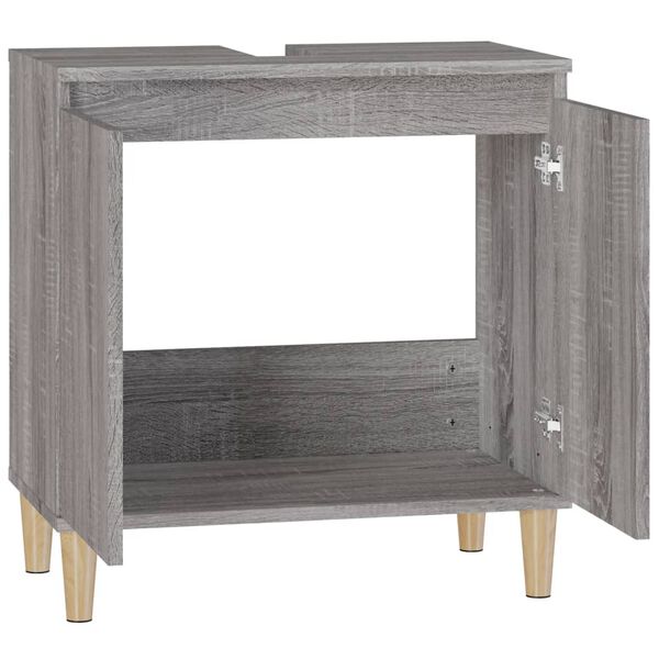 vidaXL Ντουλάπι Νιπτήρα Grey Sonoma 58 x 33 x 60 εκ. Επεξεργ. Ξύλο