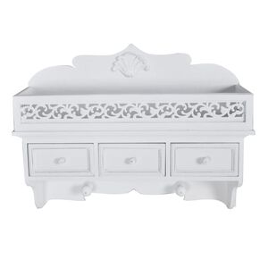 Ράφι τοίχου/Κρεμάστρα με 3 Συρτάρια + 2 Κρεμαστάρια