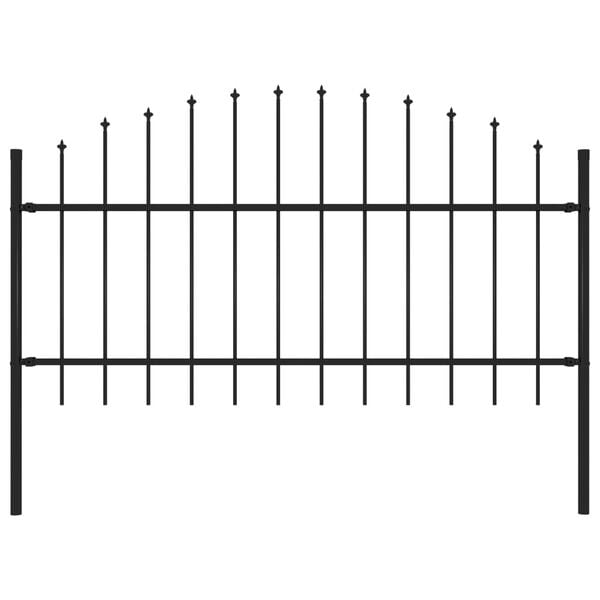 vidaXL Κάγκελα Περίφραξης με Λόγχες Μαύρα (1,-1,25) x 1,7 μ. Ατσάλινα