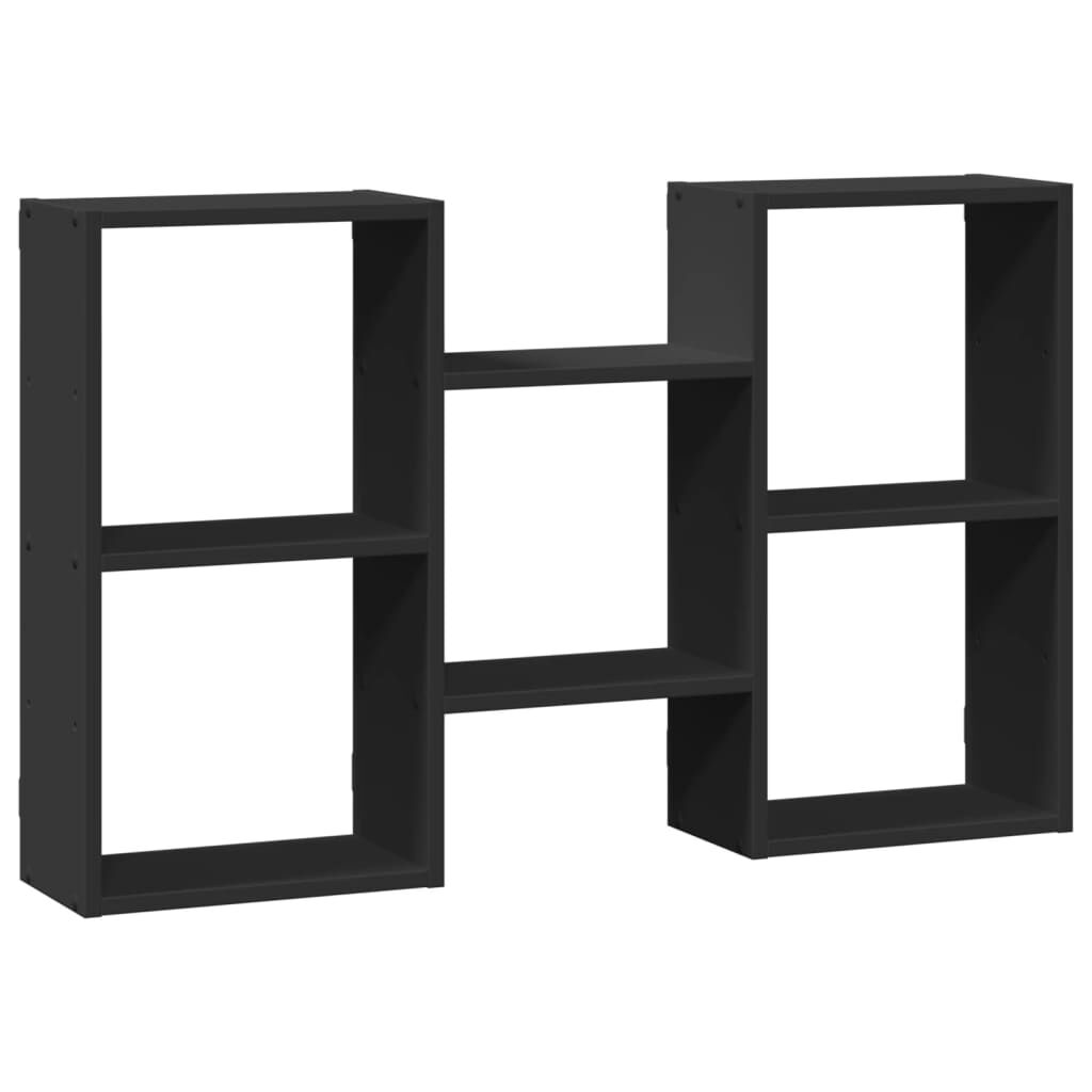 vidaXL Ραφιέρα Τοίχου Μαύρο 96x18x60 εκ. από Επεξεργασμένο Ξύλο