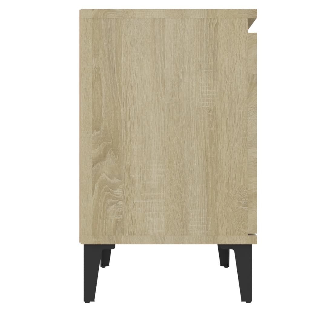 vidaXL Κομοδίνο Sonoma Δρυς 40 x 30 x 50 εκ. με Μεταλλικά Πόδια
