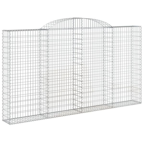 vidaXL Συρματοκιβώτια Τοξωτά 2 τεμ. 300x30x160/180 εκ. Γαλβαν. Ατσάλι