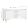 vidaXL Έπιπλο Τηλεόρασης Λευκό 103,5x30x50 εκ. με Μασίφ Ξύλινα Πόδια