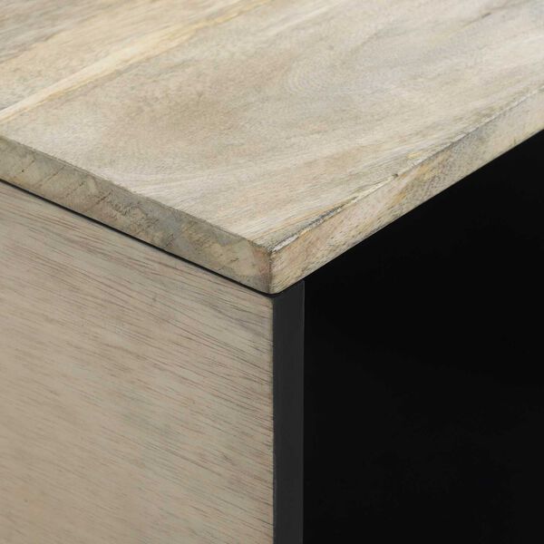 vidaXL Τραπεζάκι σαλονιού Άσπρο, Μαύρο 80 x 50 x 40 cm Σαγκουίνι ξύλο