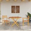 vidaXL Καρέκλες κήπου που σωριάζονται 2 pcs Καφέ 55.5 x 55.5 x 90 εκ.