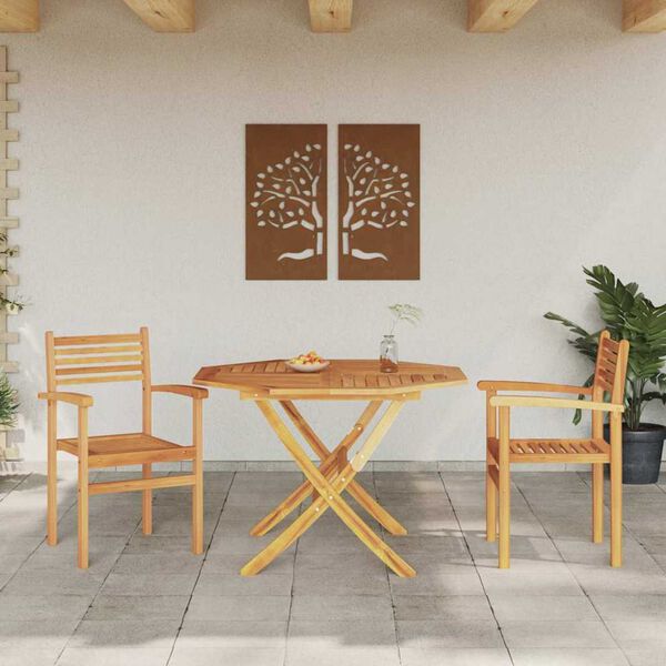 vidaXL Καρέκλες κήπου που σωριάζονται 2 pcs Καφέ 55.5 x 55.5 x 90 εκ.