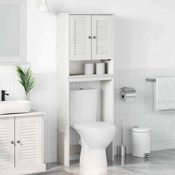 vidaXL Ντουλάπα τουαλέτας με ράφι με πόρτα VIGO Λευκό 60 x 27 x 161 εκ