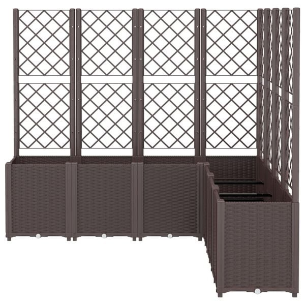 vidaXL Ζαρντινιέρα Κήπου με Καφασωτό Καφέ 160 x 160 x 140 εκ. από PP