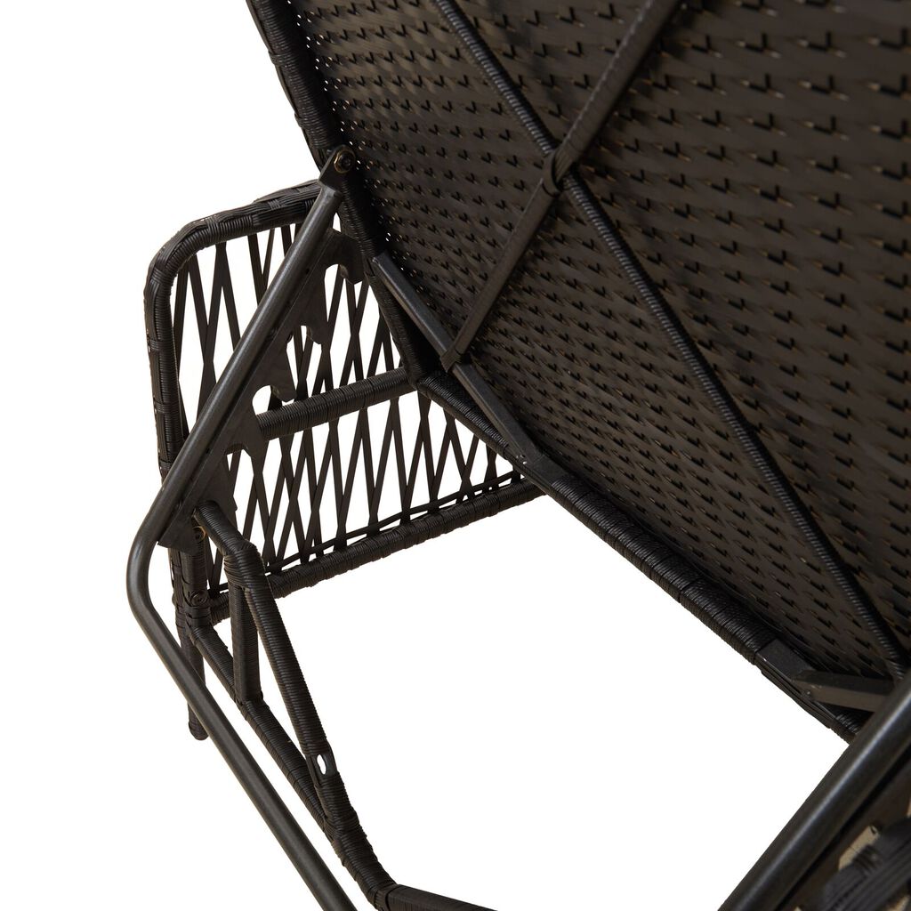 vidaXL Ξαπλώστρα 2 pcs Μαύρο 35 x 35 x 32 εκ. συνθετικό ρατάν