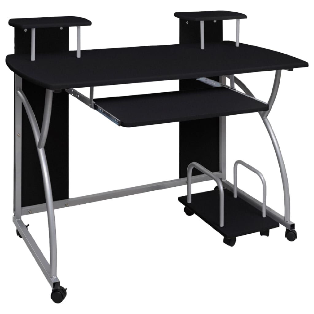 vidaXL Γραφείο Υπολογιστή Μαύρο 110 x 52 x 88,5 εκ. Επεξεργασμένο Ξύλο
