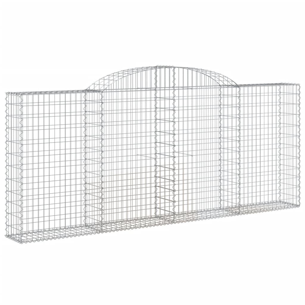 vidaXL Συρματοκιβώτια Τοξωτά 8 τεμ. 300x30x120/140 εκ. Γαλβαν. Ατσάλι