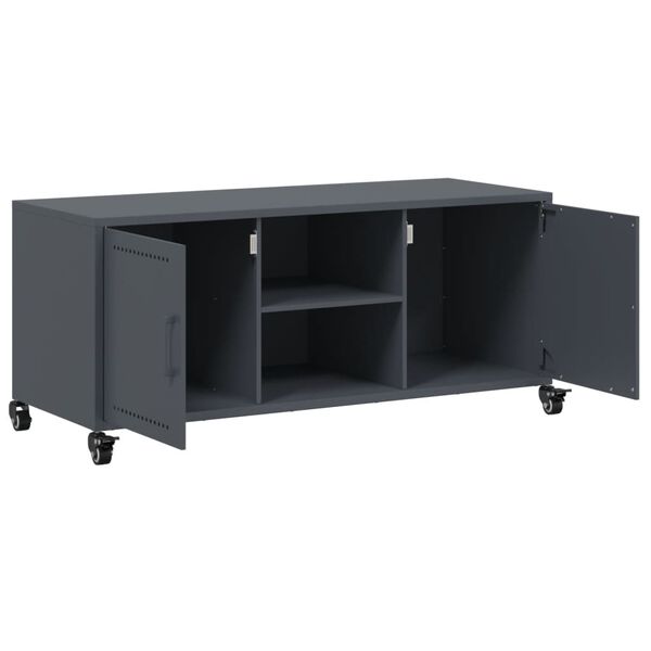 vidaXL Έπιπλο Τηλεόρασης Ανθρακί 100,5x39x43,5εκ. Ατσάλι