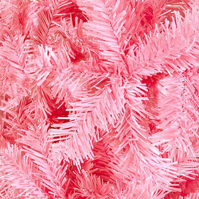 vidaXL Χριστουγεννιάτικο Δέντρο Προφωτ. Slim με Μπάλες Ροζ 120 εκ.