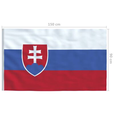 vidaXL Σημαία Σλοβακίας 6,2 μ. με Ιστό Αλουμινίου