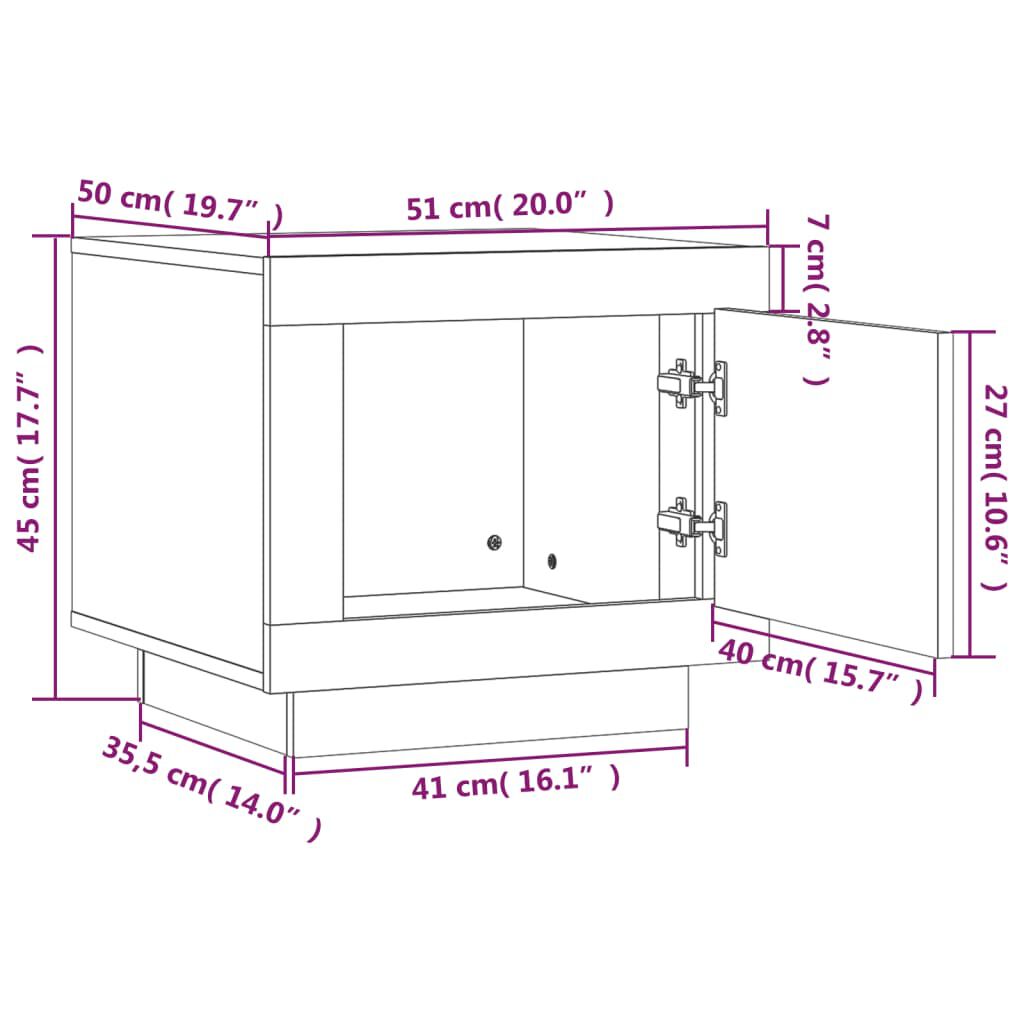 vidaXL Τραπεζάκι Σαλονιού Λευκό 51 x 50 x 45 εκ. Επεξεργασμένο Ξύλο