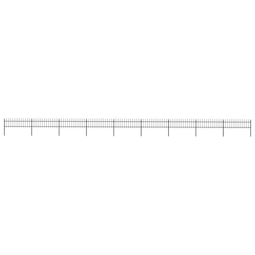 vidaXL Κάγκελα Περίφραξης με Λόγχες Μαύρα 15,3 x 0,6 μ. από Χάλυβα