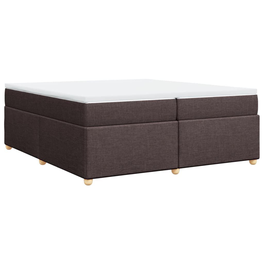 vidaXL Κρεβάτι Boxspring με Στρώμα Σκούρο Καφέ 200x200 εκ. Υφασμάτινο