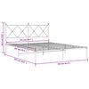 vidaXL Πλαίσιο Κρεβατιού με Κεφαλάρι Μαύρο 150 x 200 εκ. Μεταλλικό