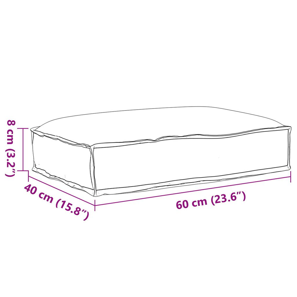 vidaXL Μαξιλάρι Παλετών για καθίσμα ταουπέ 60x40x8 εκ. Υφασμάτινο
