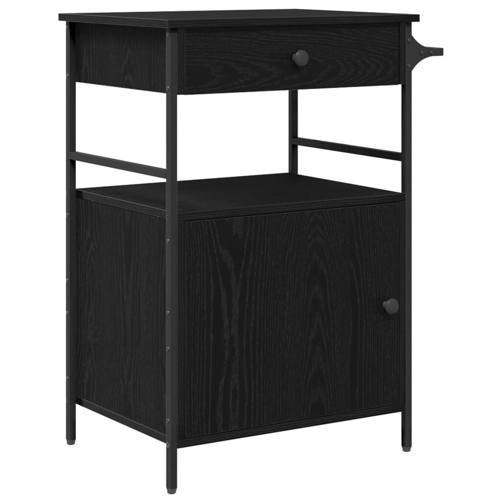 vidaXL Καλάθι Κουζίνας Μαύρης Δρυός 56x43x89.5 εκ. Κατασκευασμένο Ξύλο