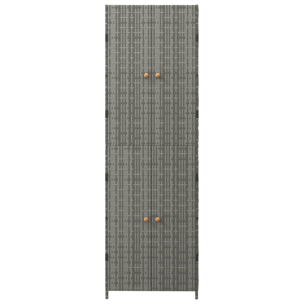 vidaXL Ντουλάπι Αποθήκευσης Κήπου Γκρι 59x40x180 εκ. από Συνθ. Ρατάν