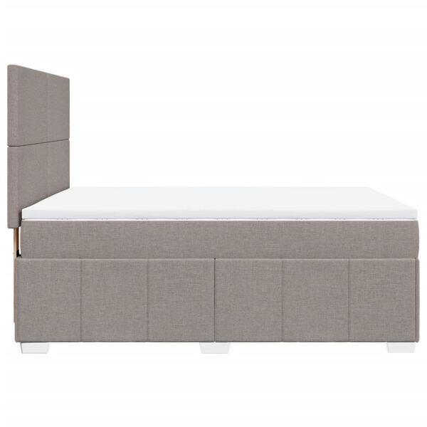 vidaXL Κρεβάτι Boxspring με Στρώμα Taupe 140x190 εκ. Υφασμάτινο