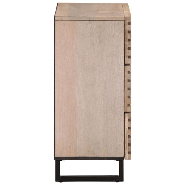 vidaXL Ντουλάπι Λευκό 60 x 34 x 75 εκ. από Μασίφ Ξύλο Μάνγκο