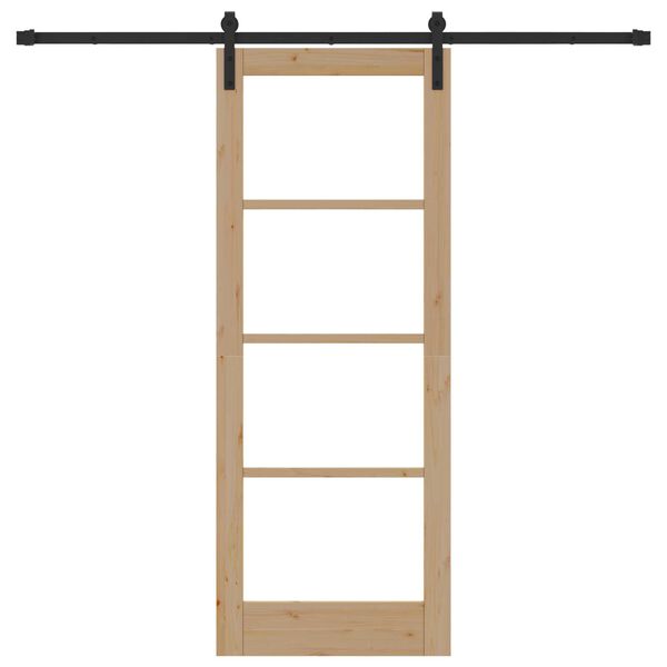 vidaXL Συρόμενη Πόρτα ORKDAL Καφέ 78 x 202 εκ. Ξύλο και μέταλλο