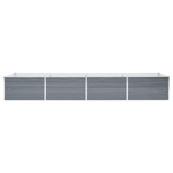 vidaXL Ζαρντινιέρα Υπερυψωμένη Γκρι 320x80x45 εκ. Γαλβανισμ. Χάλυβας