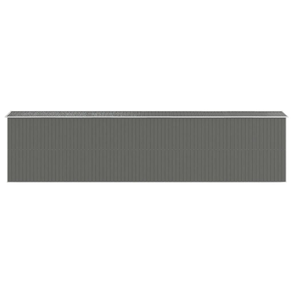 vidaXL Αποθήκη Κήπου Ανοιχτό γκρι 192x855x223 εκ. Γαλβανισμένο Ατσάλι