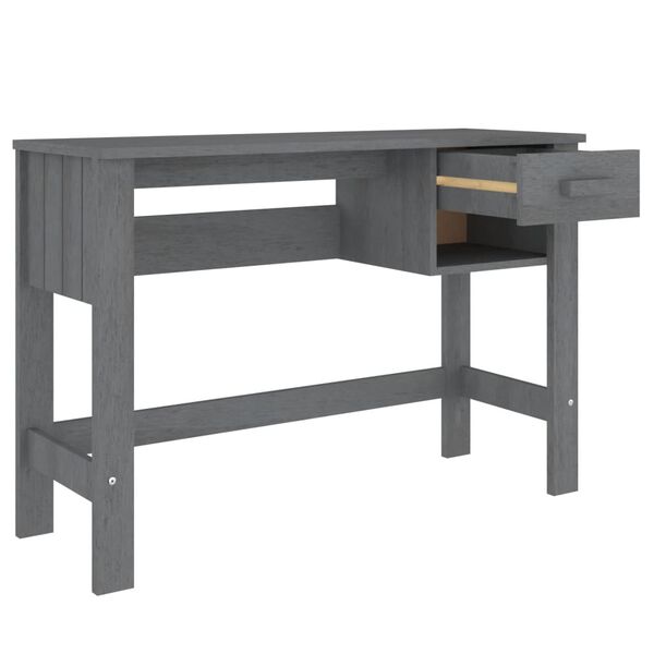 vidaXL Γραφείο HAMAR Σκ. Γκρι 110 x 40 x 75 εκ. Μασίφ Ξύλο Πεύκου