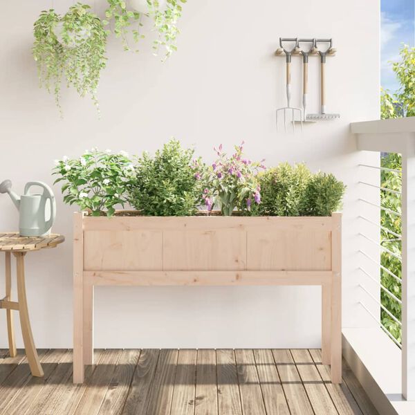 vidaXL Ζαρντινιέρες με Πόδια 110 x 31 x 70 εκ. από Μασίφ Ξύλο Πεύκου