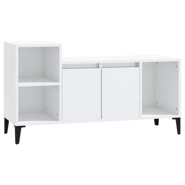 vidaXL Έπιπλο Τηλεόρασης Γυαλ. Λευκό 100x35x55 εκ. Επεξεργασμένο Ξύλο