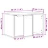vidaXL Άμμος για Γάτες - Θήκη Μαύρη Δρυς 60x40x40 εκ. από Τεχνητό Ξύλο