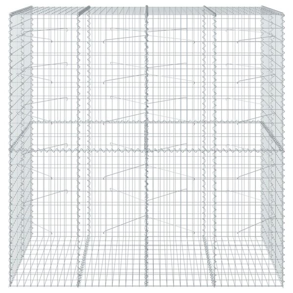 vidaXL Συρματοκιβώτιο με Κάλυμμα 200x100x200εκ από Γαλβανισμένο Χάλυβα