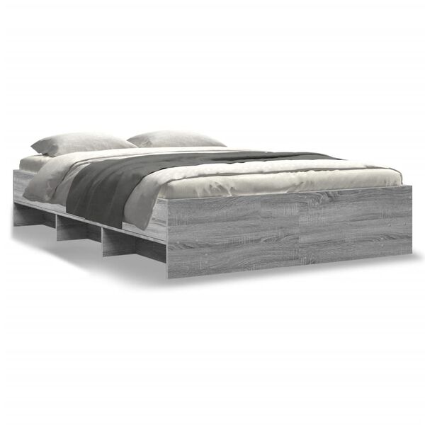 vidaXL Πλαίσιο Κρεβατιού Γκρι Sonoma 140x200 εκ. Επεξεργασμένο Ξύλο